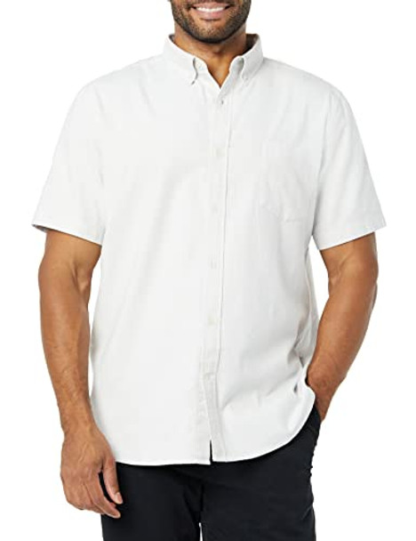 AMAZON ESSENTIALS MEN'S SLIM SHIRT VERTICAL STRIPE L Grey/White New AMAZON ESSENTIALS MEN'S SLIM SHIRT VERTICAL STRIPE L Grey/White New