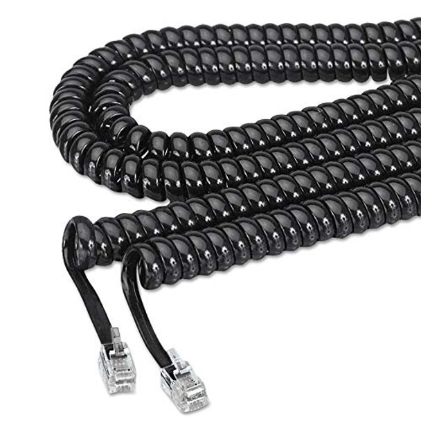 SOFTALK 42261 COILED PHONE CORD PLUG/PLUG 25 FT. - BLACK New