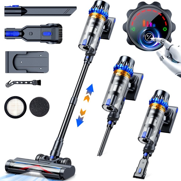 QIKCLN 450W 45KPA CORDLESS VACUUM CLEANER, LIGHTWEIGHT STICK, VC07 - GRAY