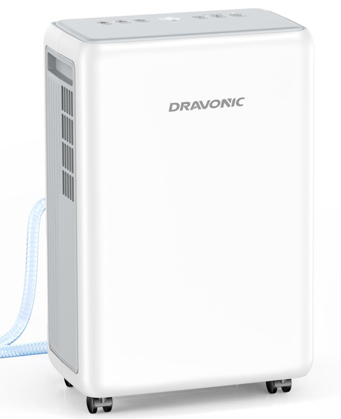DRAVONIC 2000 SQ. FT DEHUMIDIFIER FOR BASEMENT, 30 PINT, 3 MODES, WHITE