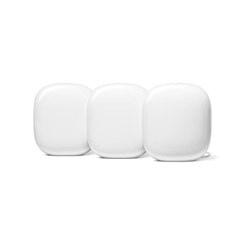 GOOGLE NEST WIFI PRO 6E RELIABLE HOME WI-FI MESH ROUTER 3 PACK SNOW WHITE