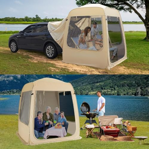 EIGHTEENTEK ALL WEATHER CAMPING SCREEN TENT/SUV TENT, POP UP TENT 9003P - BEIGE EIGHTEENTEK ALL WEATHER CAMPING SCREEN TENT/SUV TENT, POP UP TENT 9003P - BEIGE