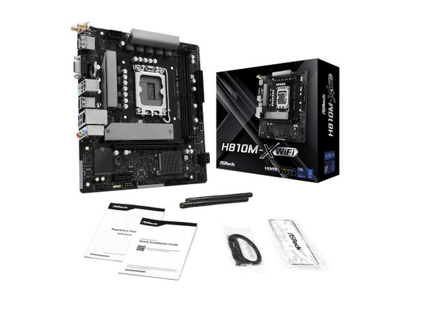 ASRock H810M-X WIFI LGA 1851 Intel H810 Micro ATX Motherboard