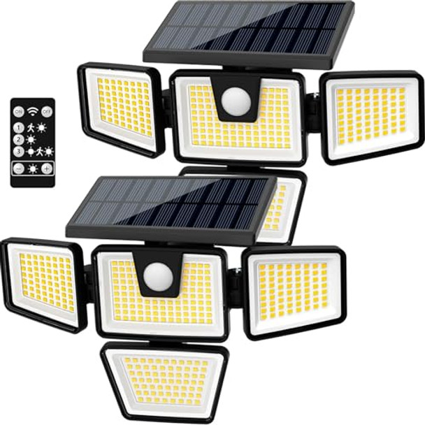 AMERITOP SOLAR LIGHTS OUTDOOR, 2 PACK LED HIGH BRIGHTNESS MOTION-SENSOR - BLACK New AMERITOP SOLAR LIGHTS OUTDOOR, 2 PACK LED HIGH BRIGHTNESS MOTION-SENSOR - BLACK New