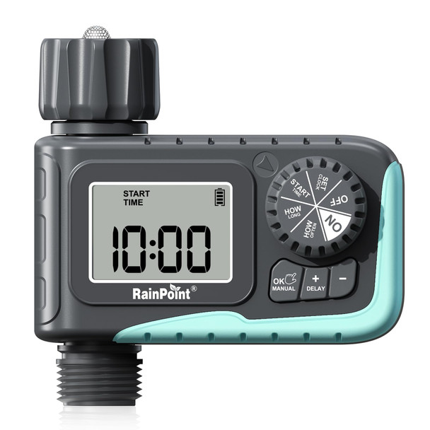 RAINPOINT SPRINKLER TIMER PROGRAMMABLE WATER GARDEN HOSE ITV105 - GRAY New