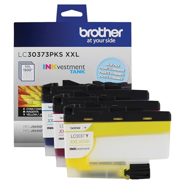 Brother Genuine LC30373PKS, 3-Pack Super High-Yield Color INKvestment Tank Brother Genuine LC30373PKS, 3-Pack Super High-Yield Color INKvestment Tank