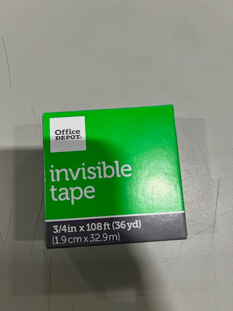 OFFICE DEPOT INVISIBLE TAPE 3/4IN X 108FT (36YD) (1.9CM X 32.9M) - CLEAR New OFFICE DEPOT INVISIBLE TAPE 3/4IN X 108FT (36YD) (1.9CM X 32.9M) - CLEAR New