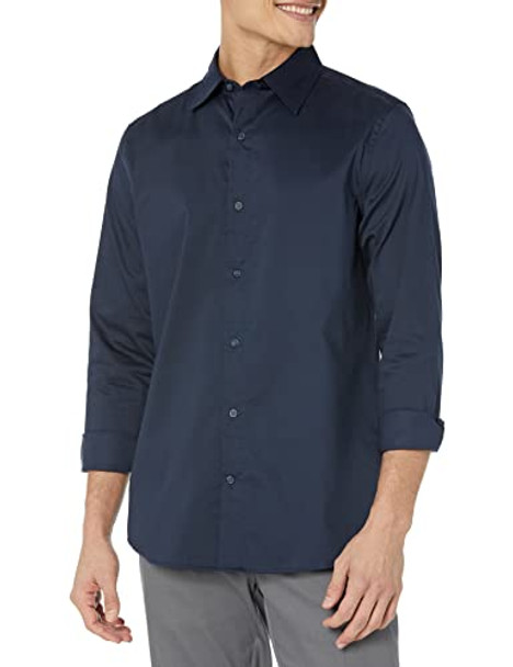 AMAZON ESSENTIALS DRESS SHIRTS, LONG SLEEVE STRETCH, NAVY BLUE, SIZE XL New AMAZON ESSENTIALS DRESS SHIRTS, LONG SLEEVE STRETCH, NAVY BLUE, SIZE XL New