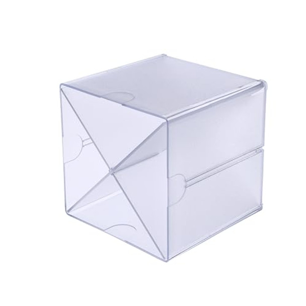 Deflecto Stackable Clear Cube Organizer Removable Cross Style 6 x 6 inches Deflecto Stackable Clear Cube Organizer Removable Cross Style 6 x 6 inches