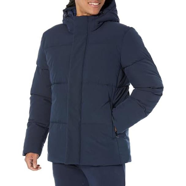 AMAZON ESSENTIALS MEN'S MID-LENGTH HOODED PUFFER COAT BIG & TALL SIZE 4XL ,NAVY New AMAZON ESSENTIALS MEN'S MID-LENGTH HOODED PUFFER COAT BIG & TALL SIZE 4XL ,NAVY New