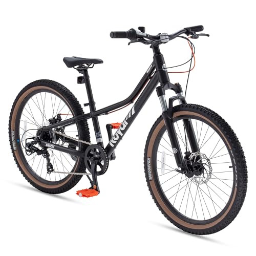 ROYALBABY KIDS MOUNTAIN BIKE ALUMINIUM 24" 1-SPEED/8-SPEED RB24-37 - BLACK