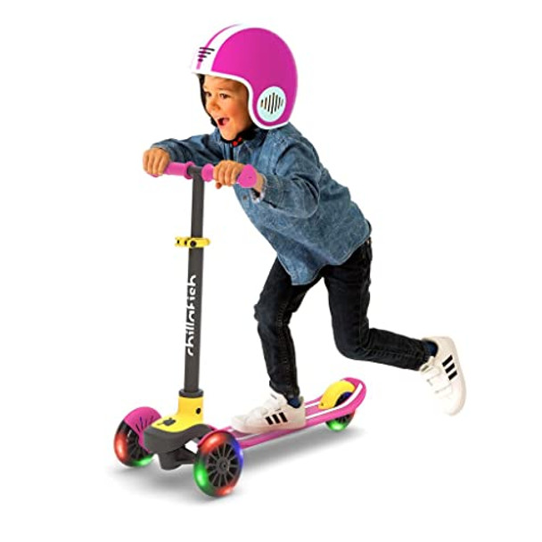 CHILLAFISH SCOTTI GLOW 3-WHEEL LEAN-TO-STEER SCOOTER WITH LIGHT-UP WHEELS - PINK CHILLAFISH SCOTTI GLOW 3-WHEEL LEAN-TO-STEER SCOOTER WITH LIGHT-UP WHEELS - PINK