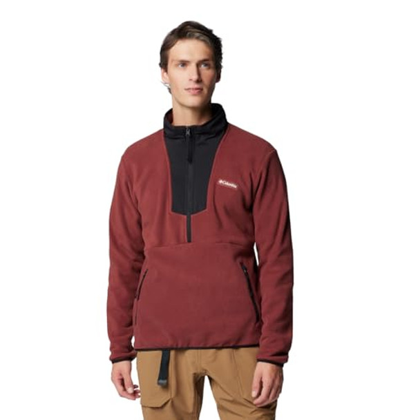 COLUMBIA MEN'S SEQUOIA GROVE HALF ZIP FLEECE LARGE SPICE/BLACK/SPICY PULLS New