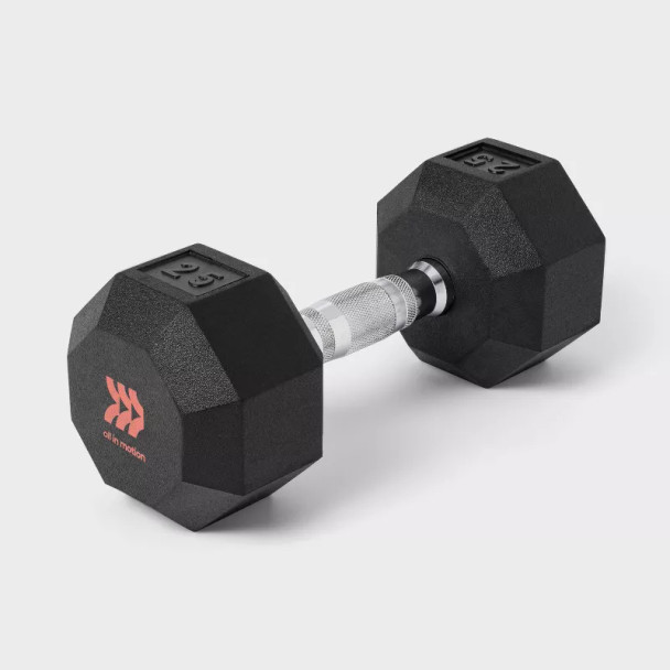 ALL IN MOTION HEX DUMBBELL 25LBS - BLACK/CHROME ALL IN MOTION HEX DUMBBELL 25LBS - BLACK/CHROME