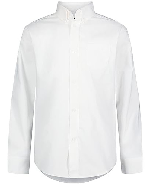 IZOD UNIFORM YOUNG MEN'S LONG SLEEVE BUTTON-DOWN OXFORD SHIRT - SIZE: M - WHITE New IZOD UNIFORM YOUNG MEN'S LONG SLEEVE BUTTON-DOWN OXFORD SHIRT - SIZE: M - WHITE New