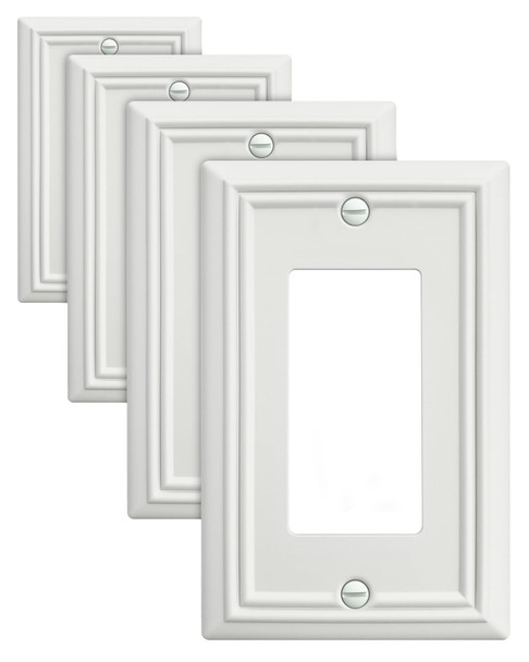ZILLSEA 4-Pack Decorator Wall Plates Midsize White