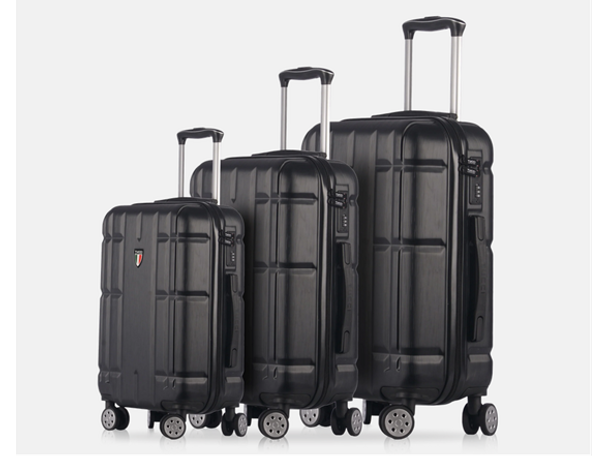 TUCCI MASSA SPINNER WHEELED SUITCASE 3 PIECE SET (20", 26", 30") - BLACK TUCCI MASSA SPINNER WHEELED SUITCASE 3 PIECE SET (20", 26", 30") - BLACK