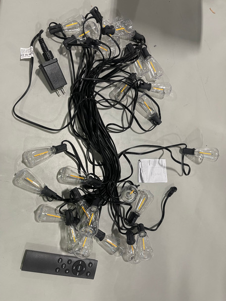 SHINEU 60FT LED STRING LIGHTS WITH REMOTE, G40 DIMMABLE GLOBE BACKYARD LIGHTS SHINEU 60FT LED STRING LIGHTS WITH REMOTE, G40 DIMMABLE GLOBE BACKYARD LIGHTS