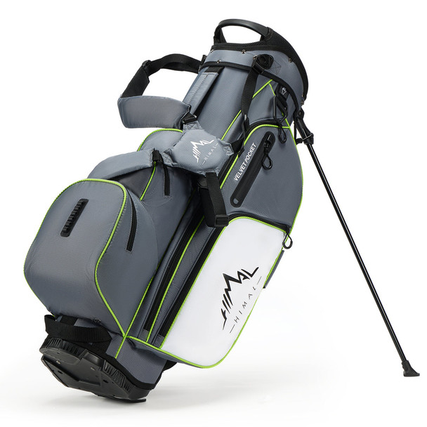 HIMAL 4-WAY FULL-LENGTH GOLF STAND BAG - STEEL GRAY/WHITE/GREEN HIMAL 4-WAY FULL-LENGTH GOLF STAND BAG - STEEL GRAY/WHITE/GREEN
