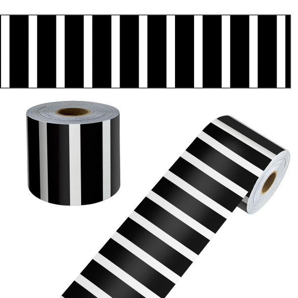 CARSON DELLOSA 65' BLACK AND WHITE STRIPES ROLLED STRAIGHT BULLETIN 1 ROLL New CARSON DELLOSA 65' BLACK AND WHITE STRIPES ROLLED STRAIGHT BULLETIN 1 ROLL New