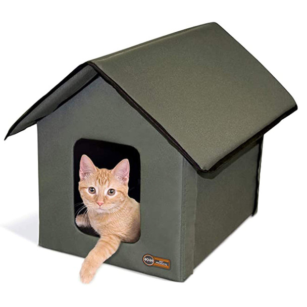 K&H Pet Products Outdoor Cat House for Outside Pets, Weatherproof Outdoor Cat