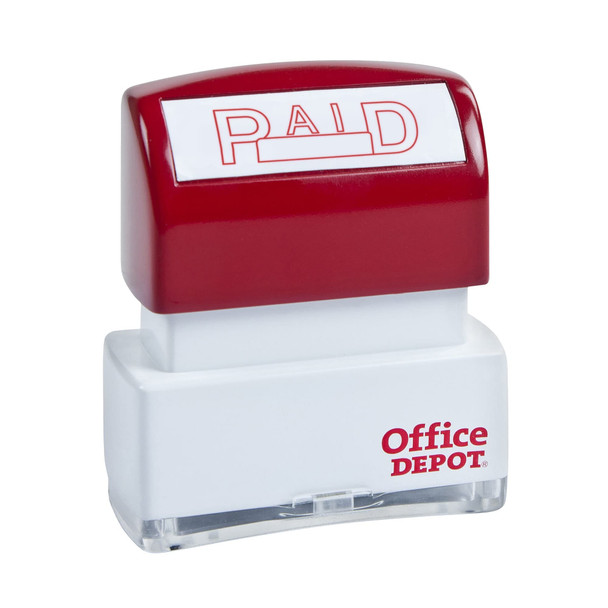 944-916 Office Depot Pre-Inked Message Stamp, Red/White New 944-916 Office Depot Pre-Inked Message Stamp, Red/White New