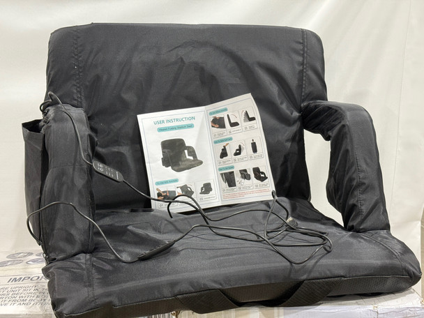GENERIC HEATED FOLDING STADIUM SEAT / 2 USB CONTROL - BLACK