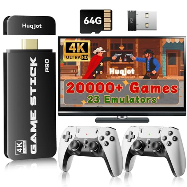 HUQJOT 2025 Upgrade Retro Gaming Console Pro Video Games 4K HDMI 64G - BLACK HUQJOT 2025 Upgrade Retro Gaming Console Pro Video Games 4K HDMI 64G - BLACK
