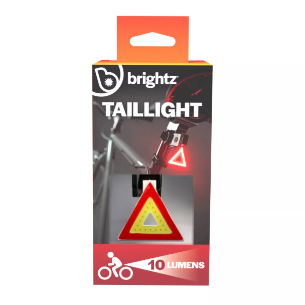 BRIGHTZ TRIANGLE LED TAIL LIGHT ABS BIKE REFLECTOR, SEAT POST MOUNT 8-HOUR