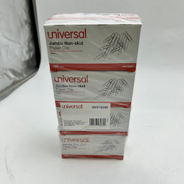 UNIVERSAL 100 PAPER CIPS -JUMBO NON-SKID/8 PACKS - SILVER New UNIVERSAL 100 PAPER CIPS -JUMBO NON-SKID/8 PACKS - SILVER New