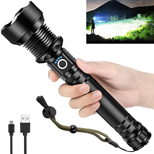 OMALIGHT Rechargeable LED Tactical Flashlight with Zoomable, 10 Modes - Black OMALIGHT Rechargeable LED Tactical Flashlight with Zoomable, 10 Modes - Black