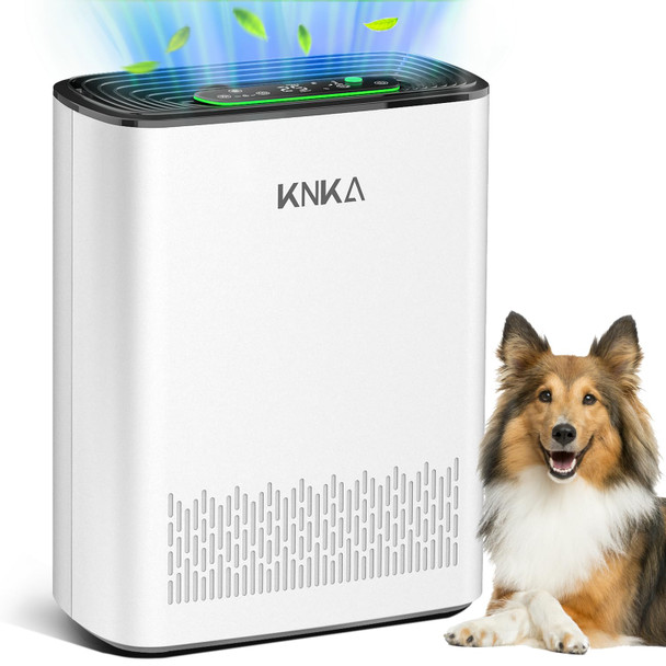 KNKA AIR PURIFIERS FOR HOME 2325 FT² WASHABLE FILTERS HEPA AIR CLEANER - WHITE New