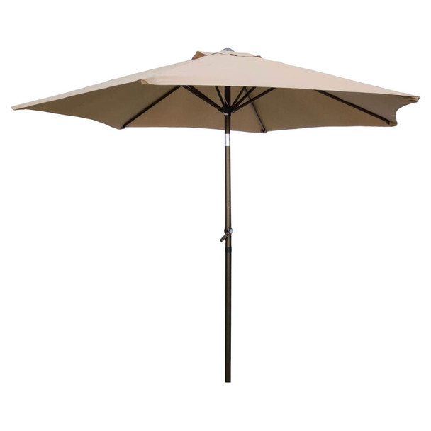 INTERNATIONAL CARAVAN ST. KITTS 8-FOOT CRANK-AND-TILT PATIO UMBRELLA - BEIGE