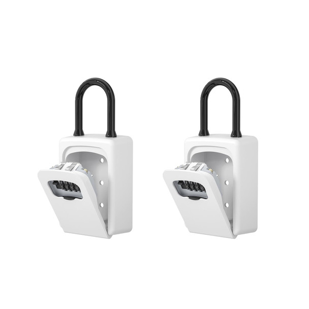 FAYLEEKO PORTABLE KEY LOCK BOX, UPGRADE CLEARLY VISIBLE NUMBERS - WHITE FAYLEEKO PORTABLE KEY LOCK BOX, UPGRADE CLEARLY VISIBLE NUMBERS - WHITE