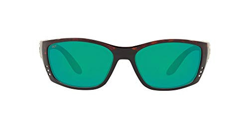 Costa Del Mar Men's Fisch Rectangular Sunglasses -Tortiose/Green Mirror