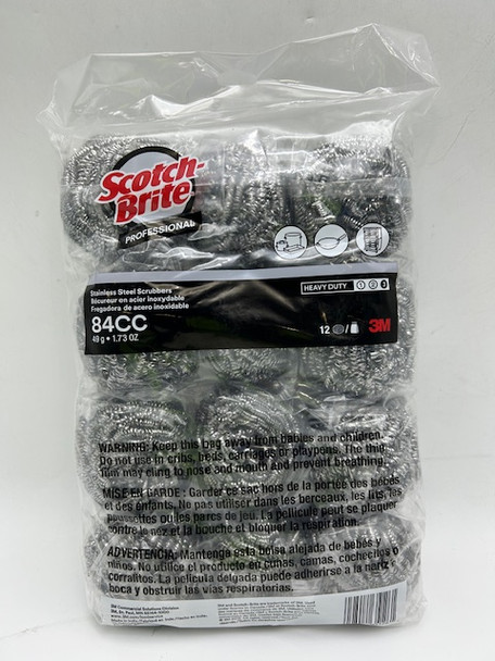 SCOTCH-BRITE 12PCS STEEL WOOL SCRUBBER PADS, 12 PACK - STAINLESS STEEL New