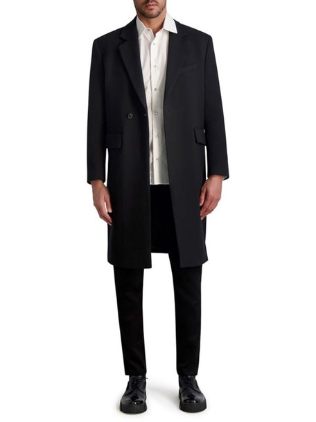 KARL LAGERFELD PARISWOOL-BLEND OVERCOAT - SIZE: MEN XL - BLACK