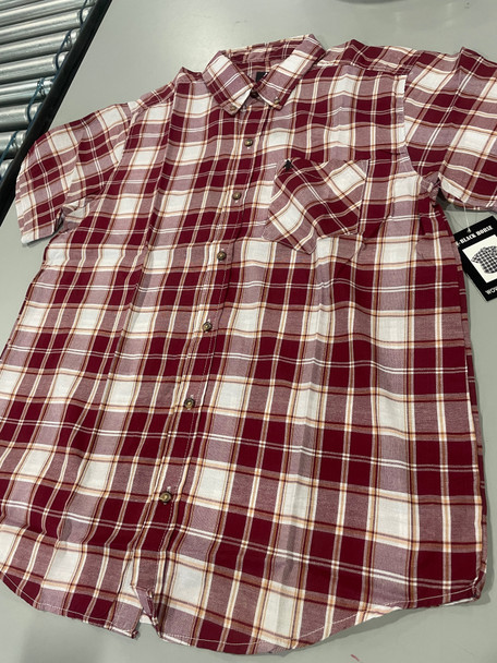 BLACK HORSE WOVEN PLAID SHIRT - MENS L - RED/WHITE/YELLOW New
