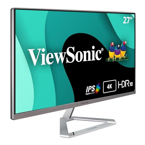 VIEWSONIC 27" 4K UHD IPS Monitor 65W USB HDR10 Content Support VS19281