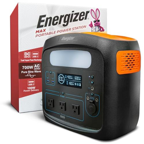 ENERGIZER 960W MAX PORTABLE POWER STATION LIFEPO4 SOLAR GENERATOR - ORANGE/BLACK