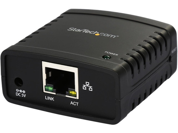 StarTech.com 10/100Mbps Ethernet to USB 2.0 Network LPR Print Server,