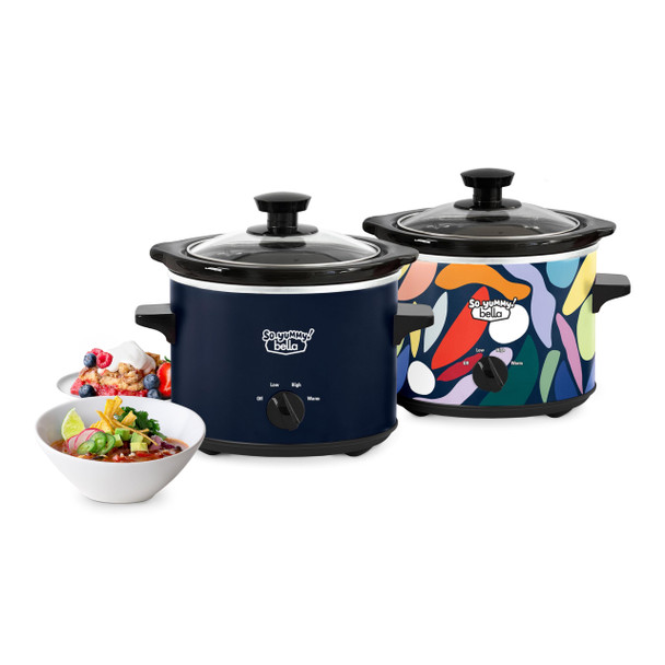 SO YUMMY BY BELLA 2.0QT TWIN SET SLOW COOKER, NAVY