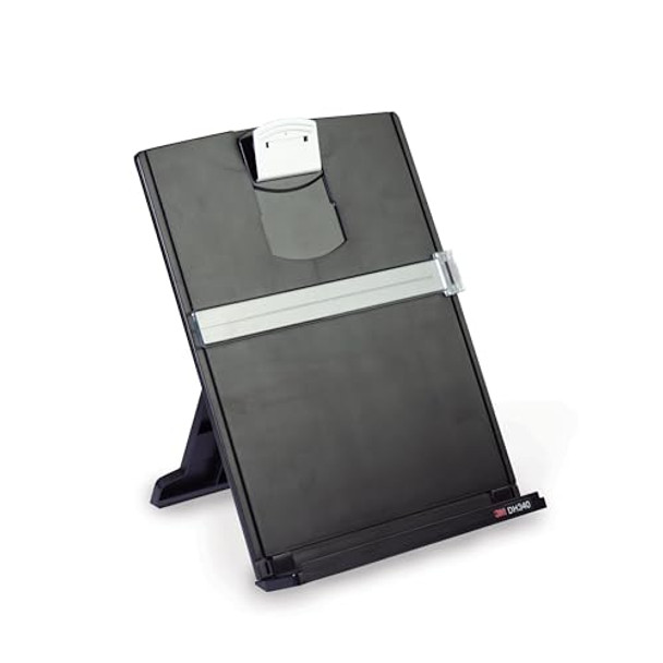 3M Desktop Document Holder Copy Holder Adjustable Clip Holds Portrait - BLACK