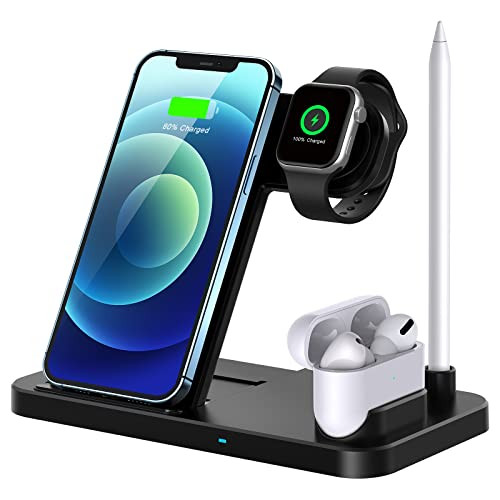 Qi-EU Wireless Charger 4 in 1 Fast Wireless Charging Apple Watch Airpods Pro