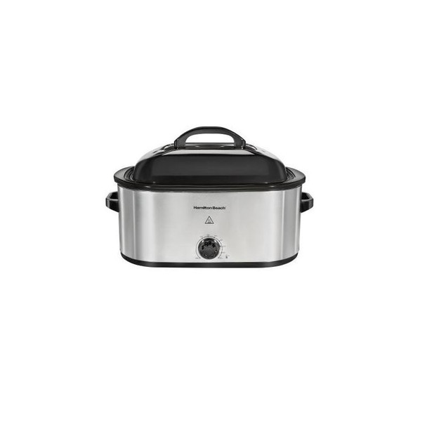 HAMILTON BEACH ROASTER OVEN 22QT SLOW COOKER & TURKEY ROASTER, 1450W, BLACK HAMILTON BEACH ROASTER OVEN 22QT SLOW COOKER & TURKEY ROASTER, 1450W, BLACK