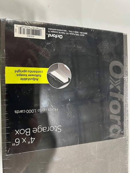 OXFORD INDEX CARD STORAGE BOX - GRAY/BLACK New