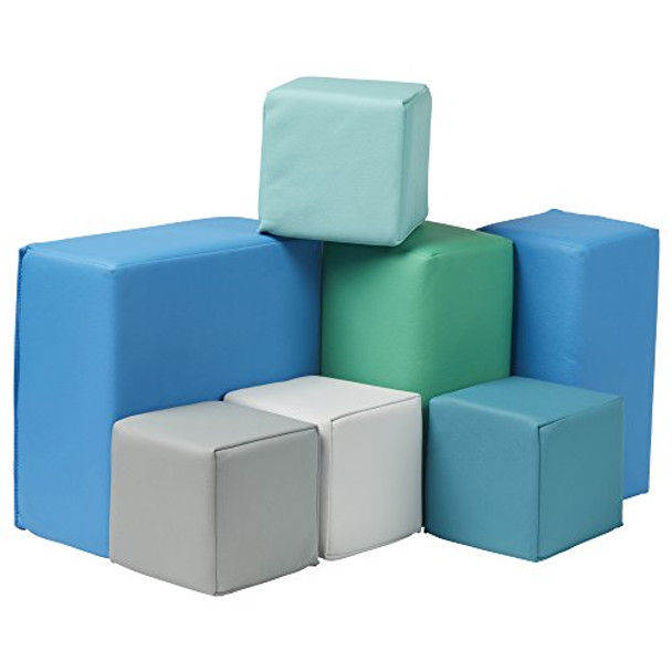 ECR4Kids SoftZone Toddler Foam Building Blocks Foam Playset 7-Piece Set
