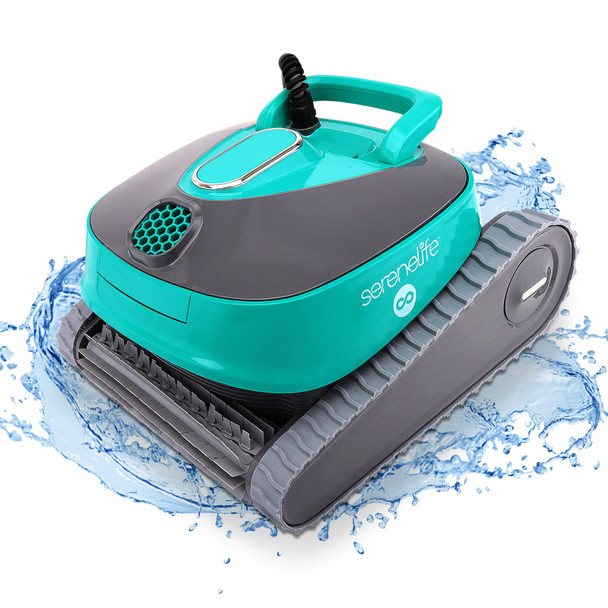 SERENELIFE AUTOMATIC ROBOT POOL CLEANING ROBOT THREE MOTORS A3284 - TURQUOISE