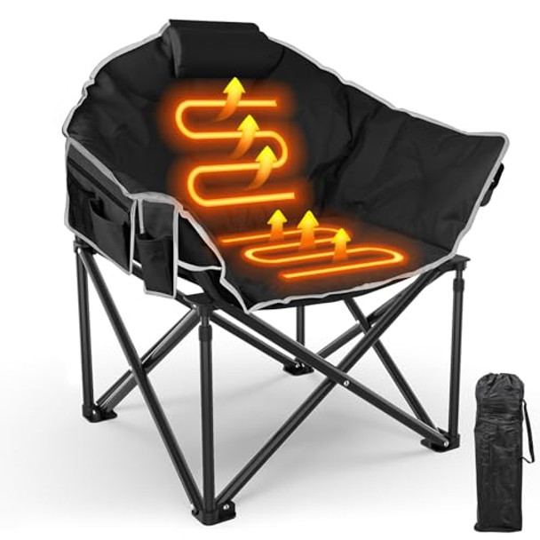 SLENDOR OVERSIZED HEATED CAMPING CHAIR PADDED HEATED CHAIRS OUTDOOR SPORTS- BLUE SLENDOR OVERSIZED HEATED CAMPING CHAIR PADDED HEATED CHAIRS OUTDOOR SPORTS- BLUE