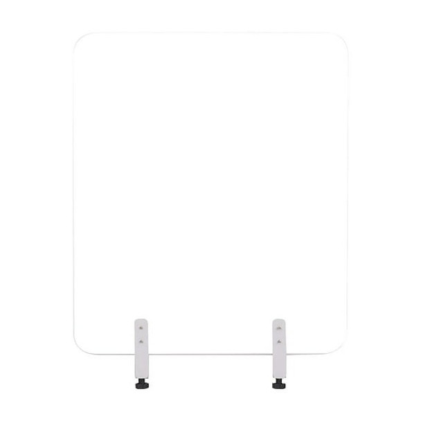 MASTERVISION PROTECTOR SERIES FRAMELESS GLASS DESKTOP DIVIDER - CLEAR/ALUMINUM New MASTERVISION PROTECTOR SERIES FRAMELESS GLASS DESKTOP DIVIDER - CLEAR/ALUMINUM New